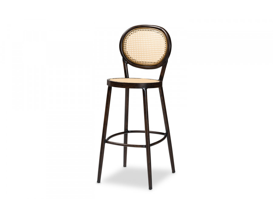 Baxton Thalia Mid-Century Modern Outdoor Bar Stool