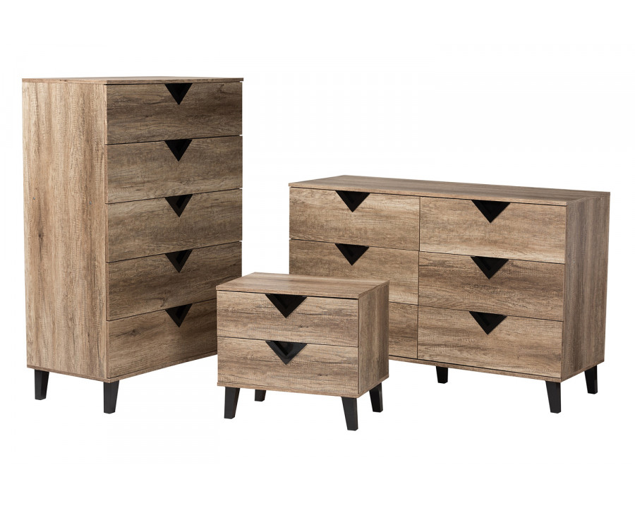 Baxton Wales Modern 3-Piece Storage Set