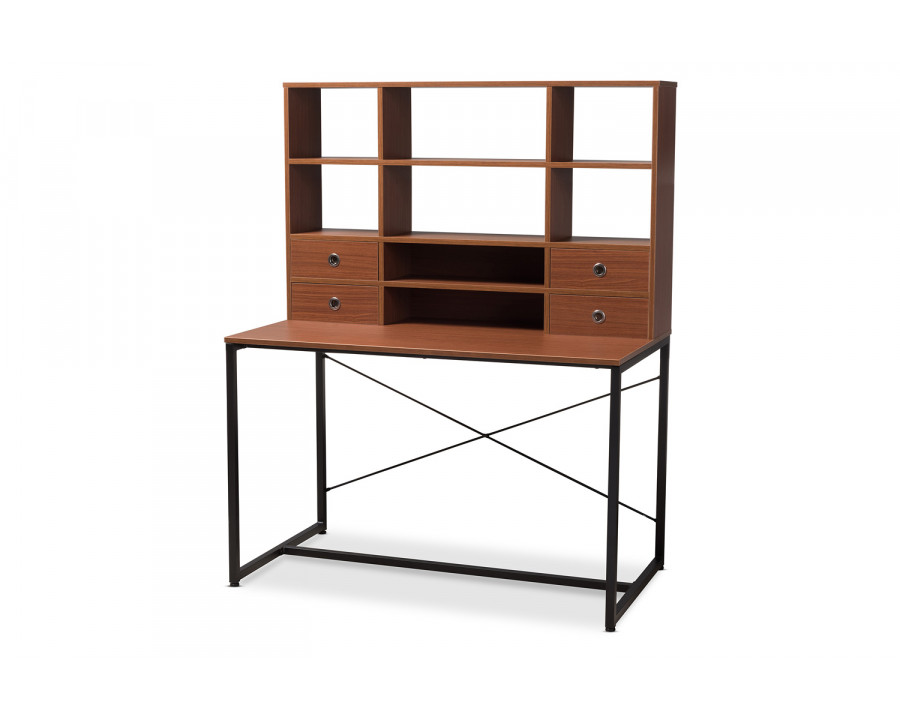 Baxton - Edwin 2-in-1 Bookcase Writing Desk