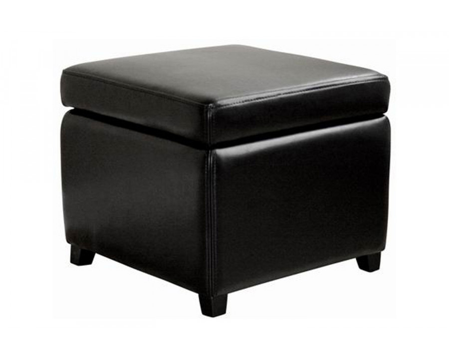 Baxton Small Storage Cube Ottoman - Black