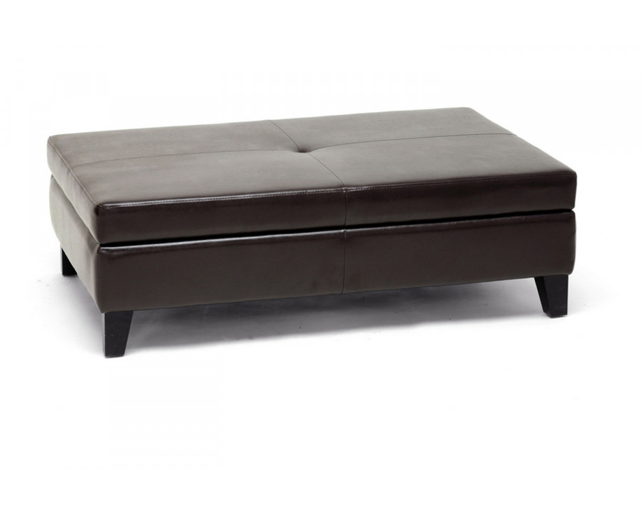 Baxton Cocktail Ottoman - Dark Brown