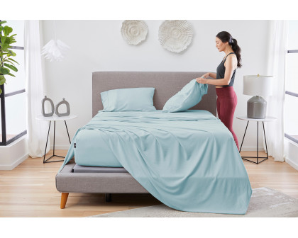 Bedgear Hyper-Linen Sheet Set - Misty Blue, Queen Size