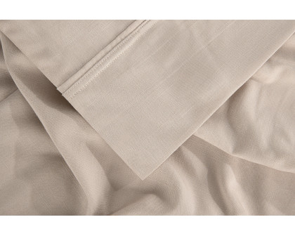 Bedgear Hyper-Linen Sheet Set - Medium Beige, Queen Size