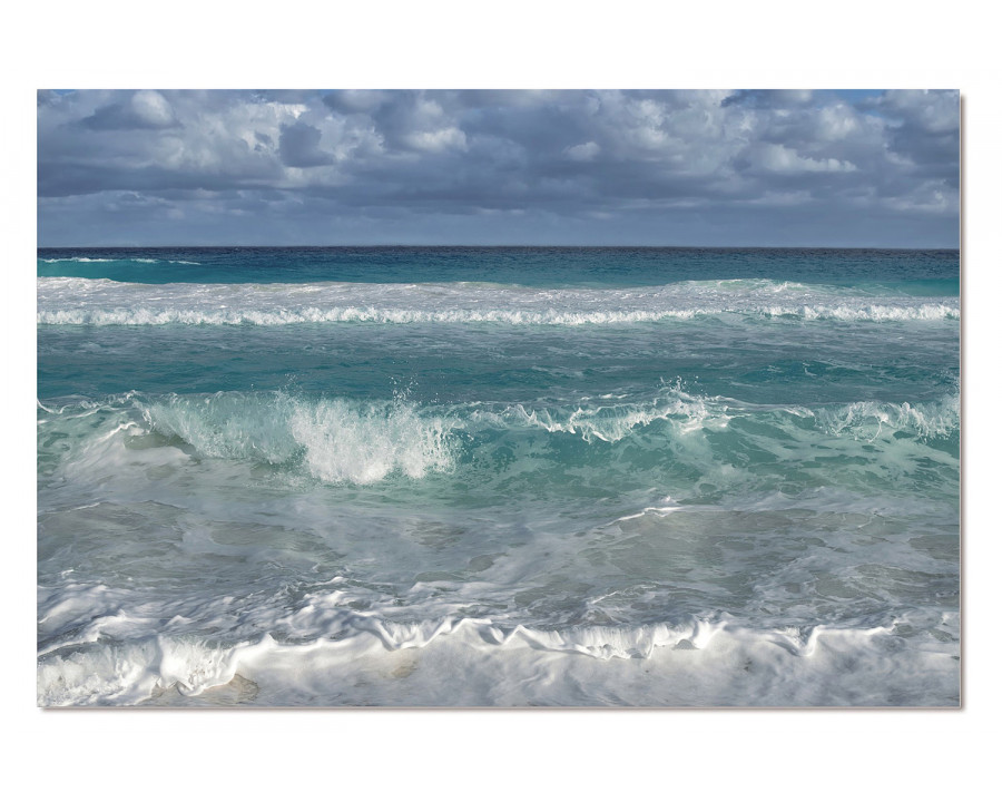 Bellini - Acrylic Picture of Foams Sea Water and White Sandy Beach in Multi-Color