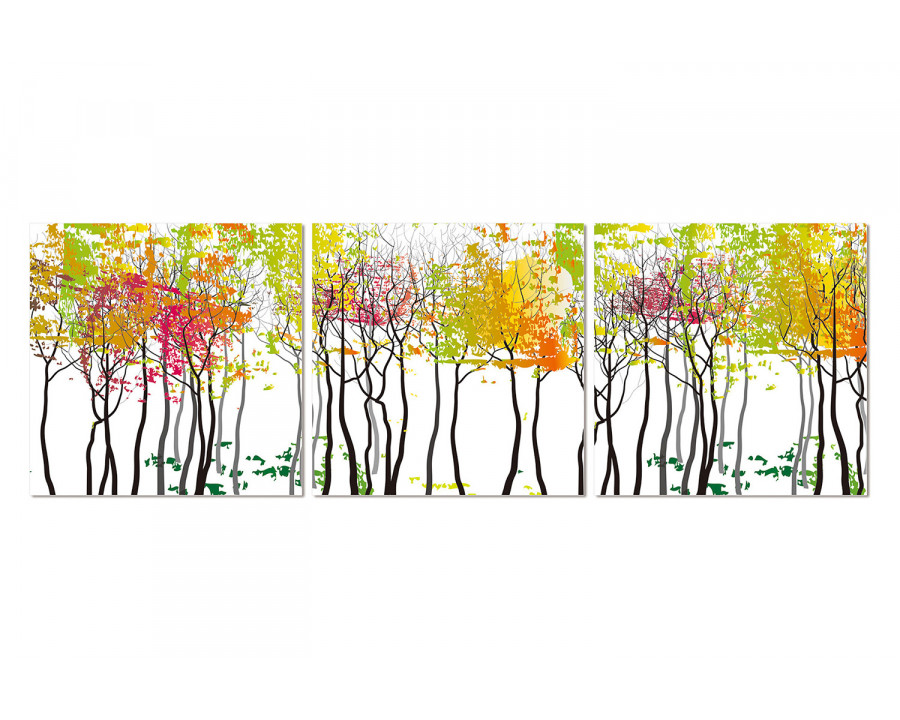 Bellini 3 Piece Acrylic Panel Picture of Forest In The Falls - Multi-Color