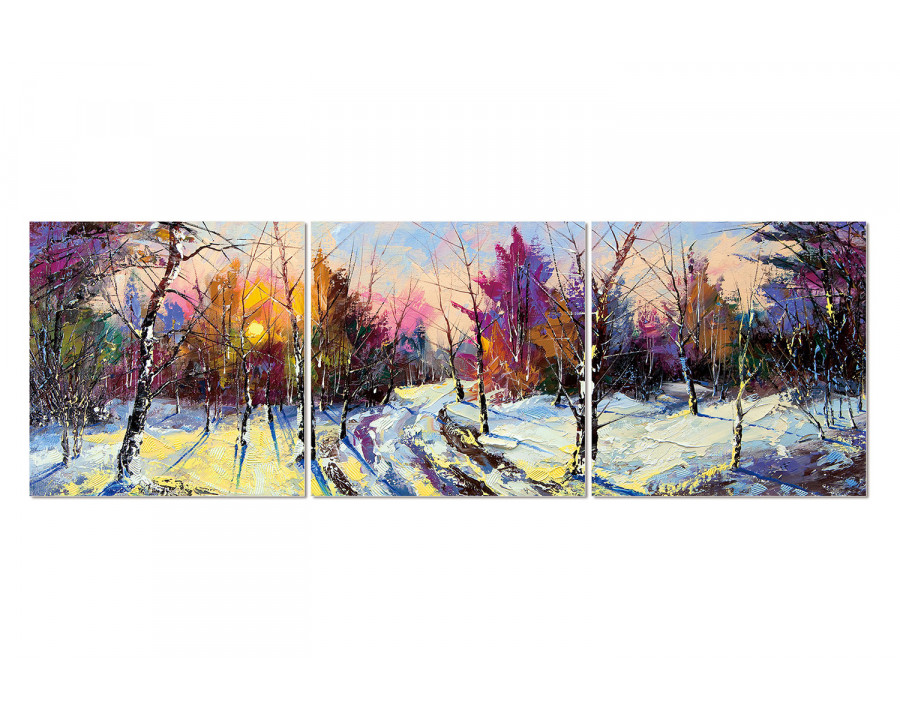 Bellini 3 Piece Acrylic Panel Picture of Wintered Forest - Multi-Color