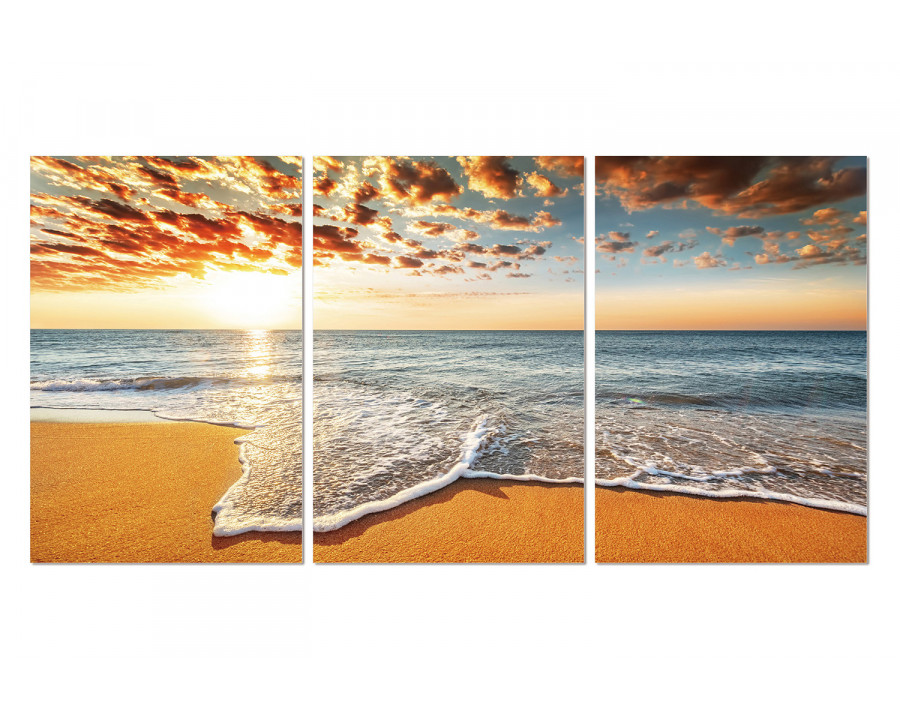 Bellini 3 Piece Acrylic Panel Picture of Warm Sandy Beach - Multi-Color