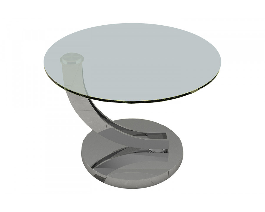 Bellini Allure End Table - Silver/Clear