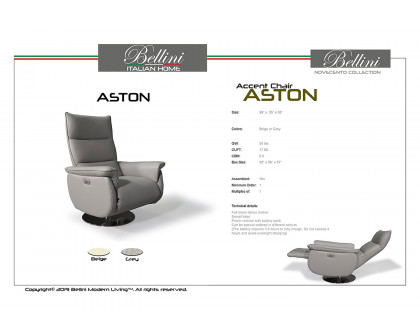 Bellini™ Aston Recliner Chair - Beige