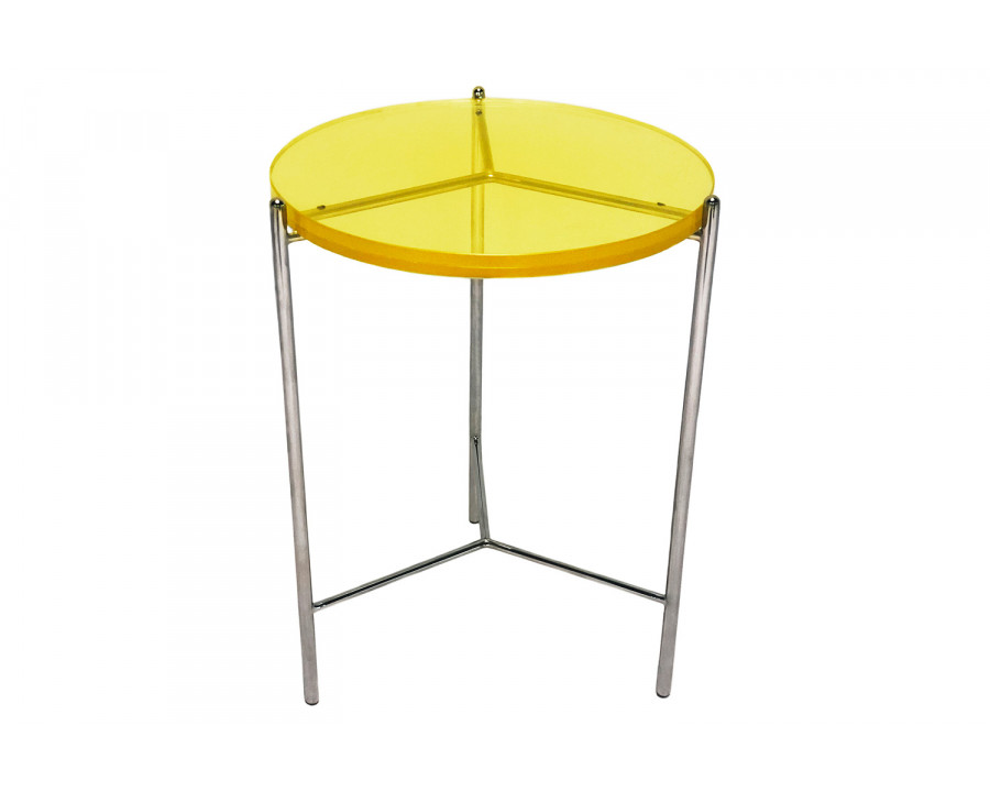 Bellini Bolt End Table - Yellow, 18"