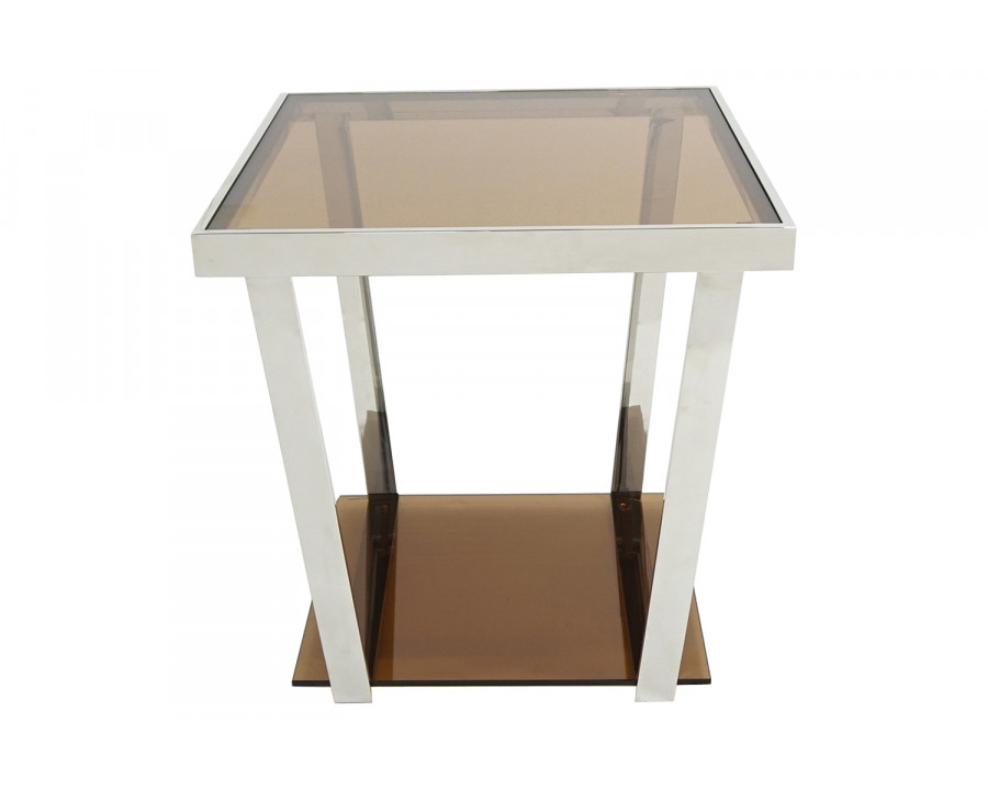 Bellini - Carraway End Table in Brownish Gold/Silver