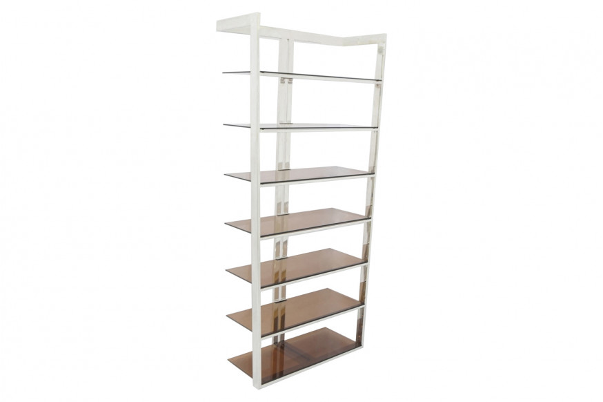 Bellini™ Carraway Display Unit - Smoked Glass/Silver, Tall