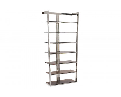 Bellini™ Carraway Display Unit - Smoked Glass/Silver, Tall