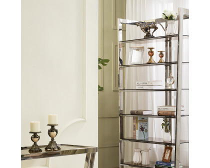 Bellini™ Carraway Display Unit - Smoked Glass/Silver, Tall