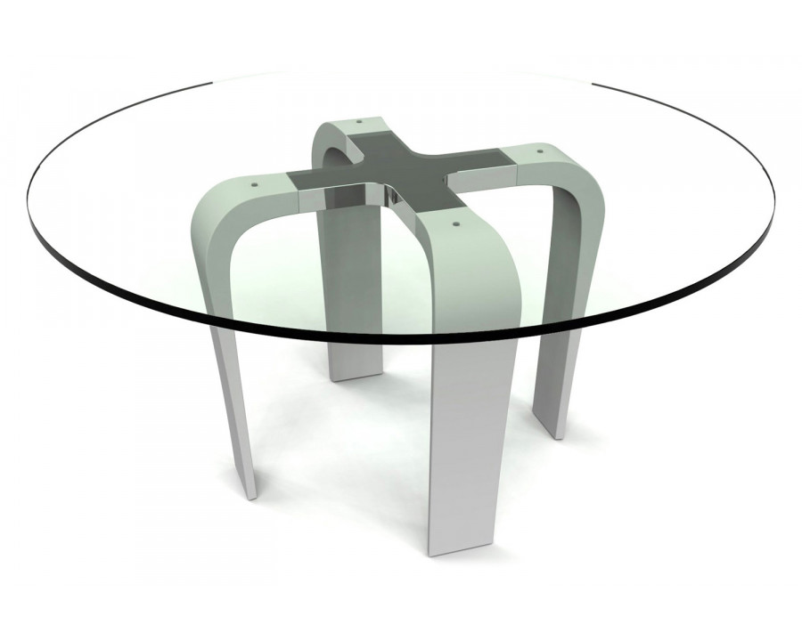 Bellini Cirrus Round Dining Table - Smoked Glass