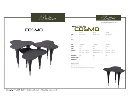 Bellini Cosmo End Table - Black, Medium