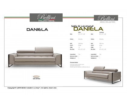 Bellini - Daniela Loveseat in Silverfox