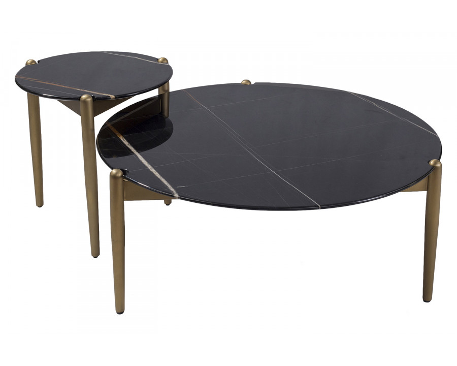 Bellini - Dario End Table in Black/Gold