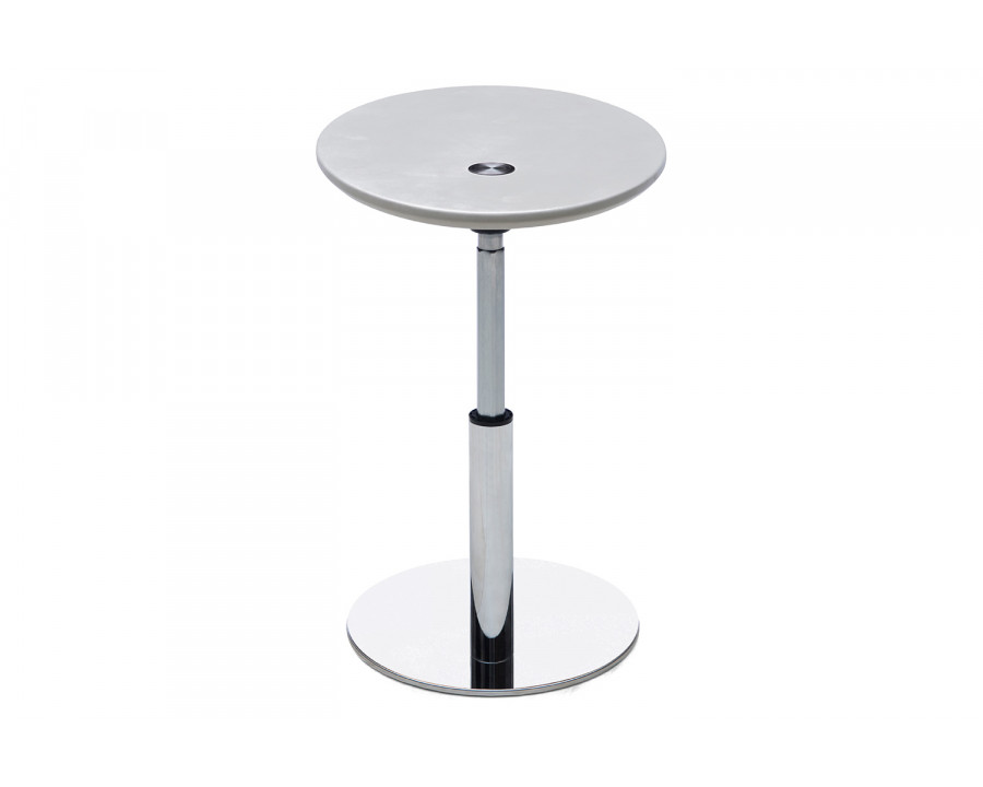 Bellini - Edge End Table in White/Silver