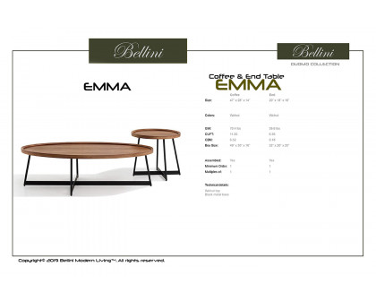 Bellini Emma Coffee Table - Walnut/Black