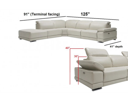 Bellini Escape Right Hand Facing Sectional with 1 Motion - White