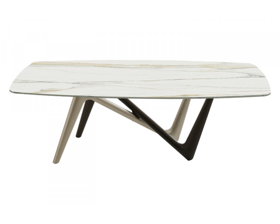 Bellini Esse Dining Table - Bronze/Titanium/White