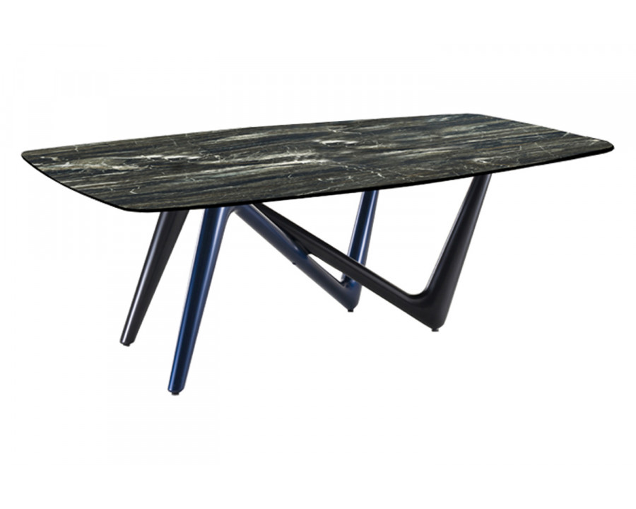 Bellini Esse Dining Table - Gray/Blue/Brazilian Green