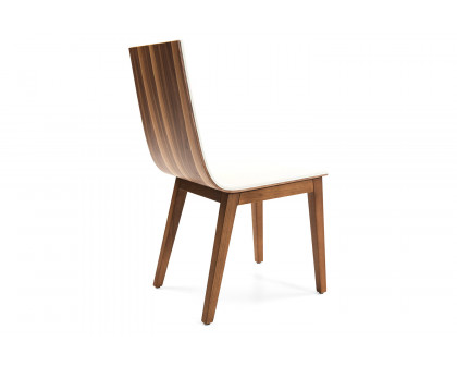 Bellini - Eva Dining Chair Set of 2 in White/Light Walnut