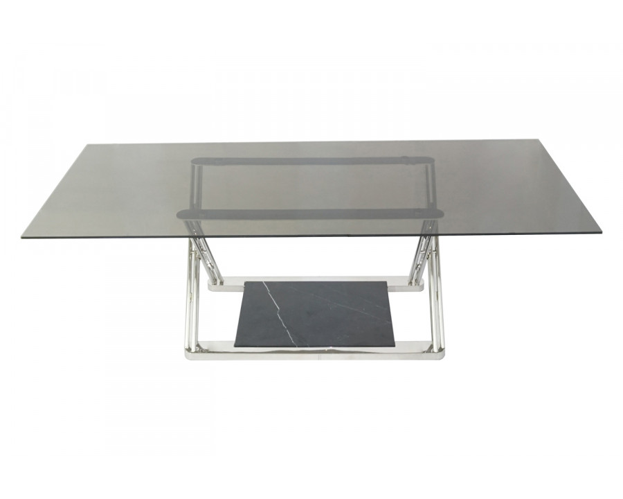 Bellini Gatsby Dining Table - Silver/Black, 78"