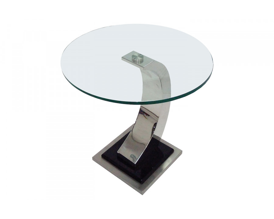 Bellini - Katniss End Table in Clear/Stainless Steel