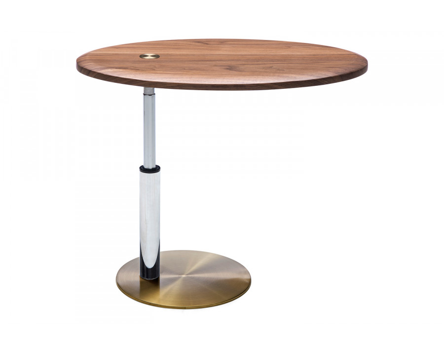 Bellini - Lea End Table in Walnut/Bronze