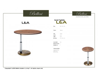 Bellini - Lea End Table in Walnut/Bronze