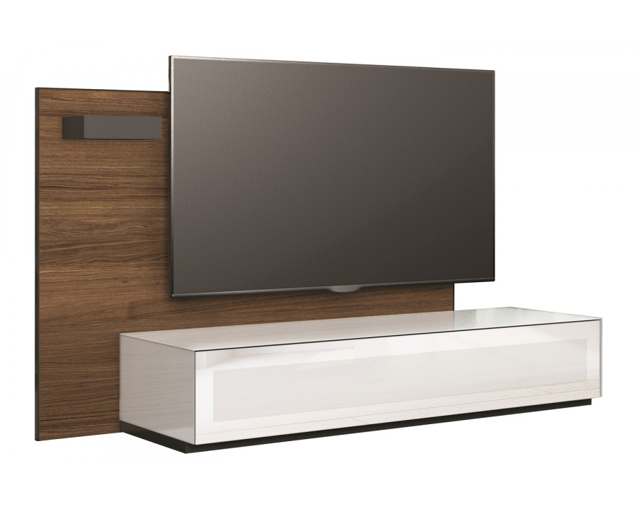 Bellini - Leggera TV Stand in Glossy White/Walnut