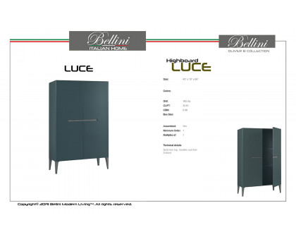 Bellini - Luce Highboard in Dark Green/Gray