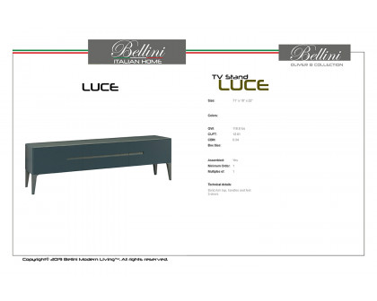 Bellini - Luce TV Stand in Dark Green/Gray