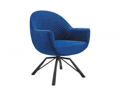 Bellini™ Accent Chair with Fabric Cover and Steel Swivel Base - Blue/Black