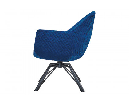 Bellini™ Accent Chair with Fabric Cover and Steel Swivel Base - Blue/Black