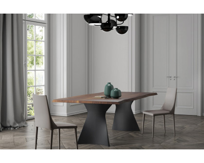 Bellini Manta Dining Table - Walnut/Black, 79"