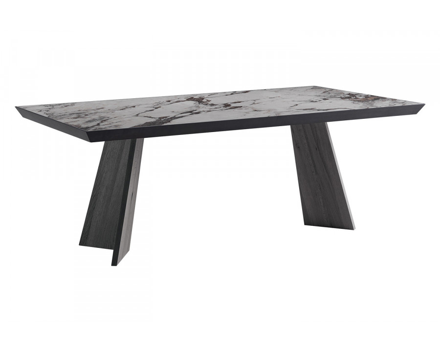 Bellini Materia Dining Table - Gray/Black, 79"