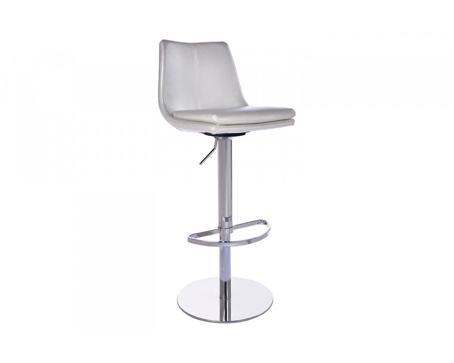 Bellini Monte Carlo Swivel Hydraulic Barstool - Pearl White