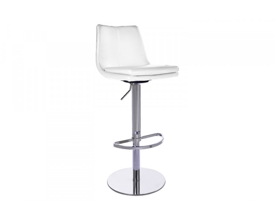 Bellini Monte Carlo Swivel Hydraulic Barstool - White