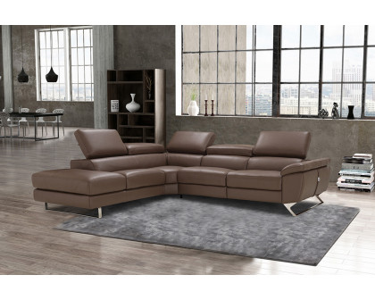 Bellini™ Natalia Sectional - Brown, Left Hand Facing