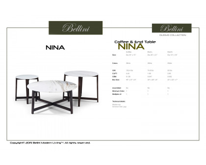 Bellini - Nina Coffee Table in White/Smoked Oak