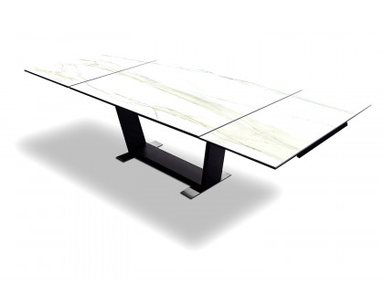 Bellini - Oblique Dining Table in White/Gray Oak