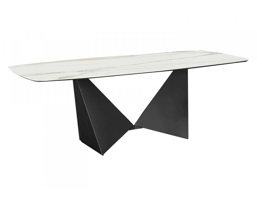 Bellini Origami Dining Table - White Calacatta Gold Lucido, 87"