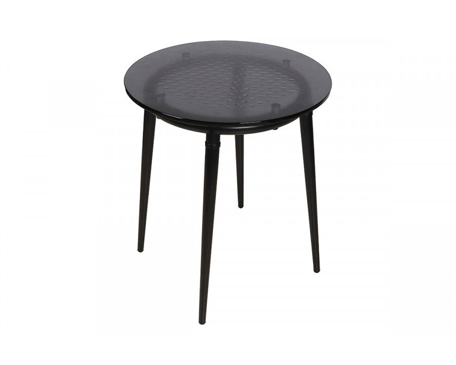 Bellini Perry End Table with 12mm Art Tempered Glass - Tall