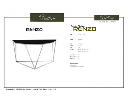 Bellini - Renzo Sofa Table in Smoked Glass