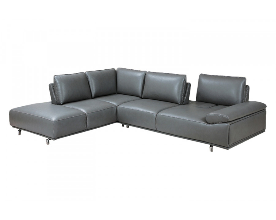 Bellini Roxanne Sectional with Adjustable Back and Arm Cushions - Dark Gray, Left Hand Facing