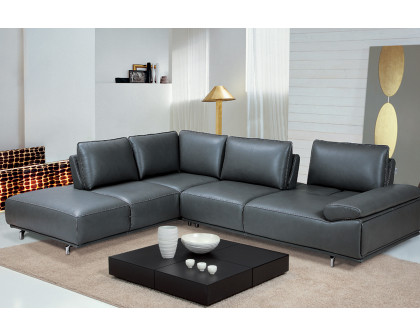 Bellini Roxanne Sectional with Adjustable Back and Arm Cushions - Dark Gray, Left Hand Facing