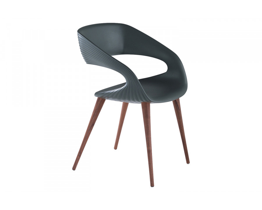 Bellini Shape Dining Chair - Gray/Wood